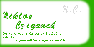 miklos cziganek business card